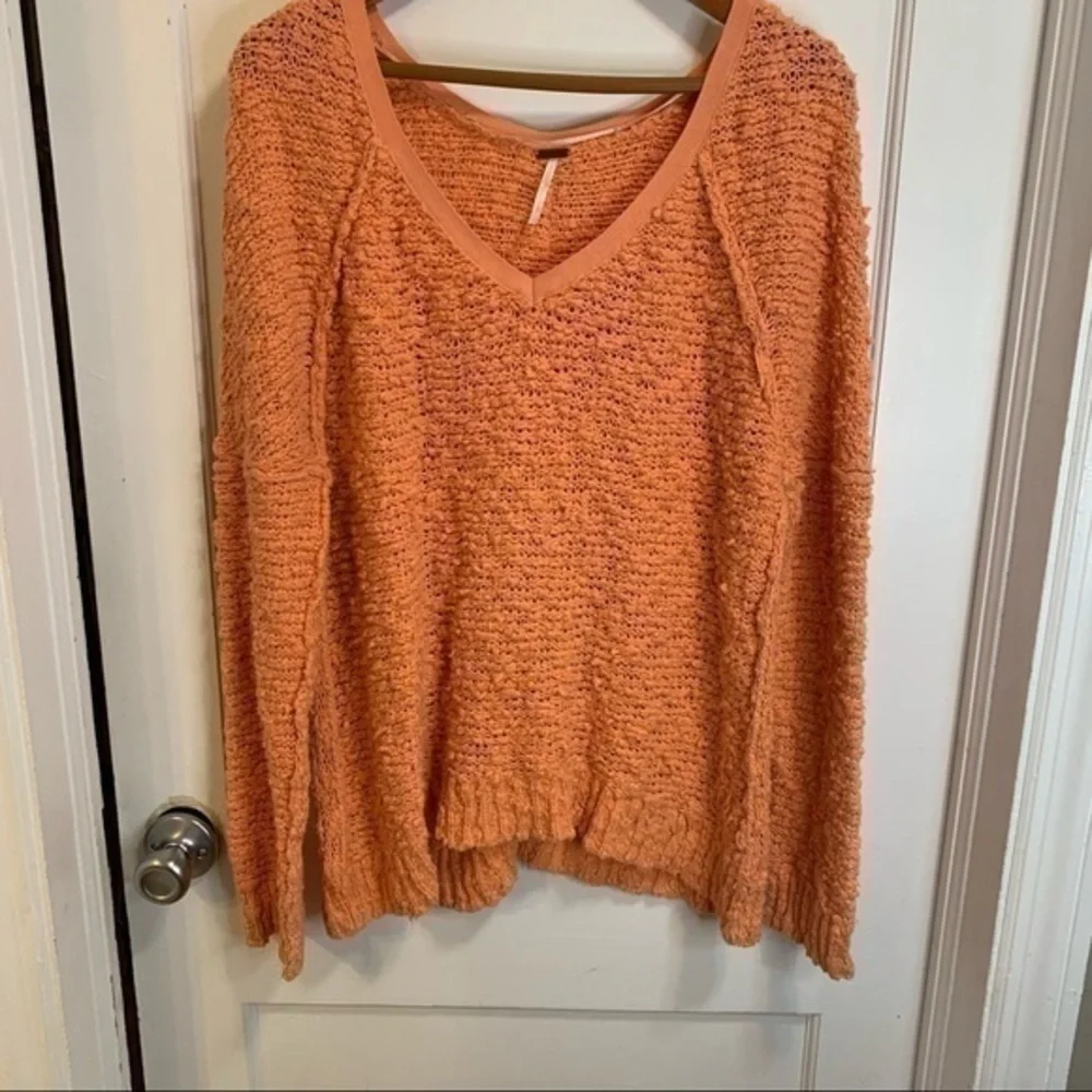 Free People V-neck popcorn sweater